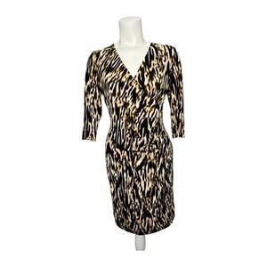 Dana Buchman Animal Print Sheath Stretch Dress‎ Sz 8